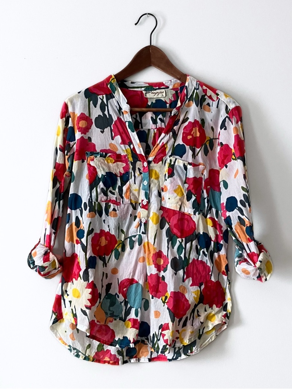 Women’s Floral Button-Front Multi-Color Blouse